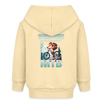 Geschwindigkeit ist mein Element - Baby Organic Kapuzenjacke Baby Connector von Stanley/Stella - Creme - Hinten