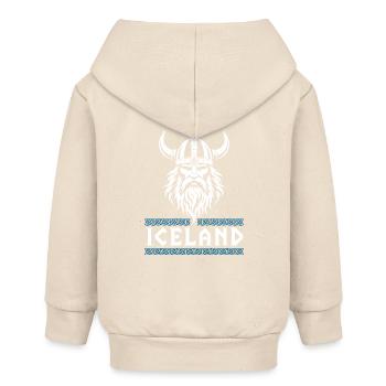 Insel-Wikinger-Nordhelm Odin-Design - Baby Organic Kapuzenjacke Baby Connector von Stanley/Stella - Natur - Hinten