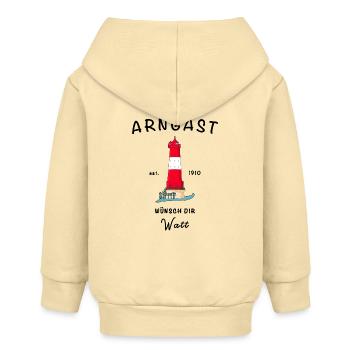 Leuchtturm Arngast, Wilhelmshaven, Ostfriesland - Baby Organic Kapuzenjacke Baby Connector von Stanley/Stella - Creme - Hinten