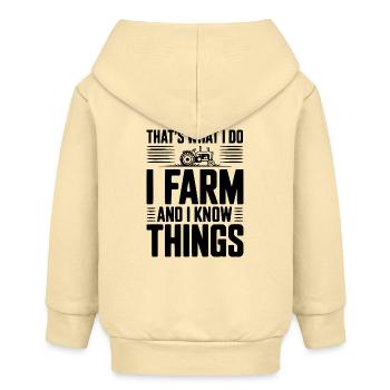 Das ist es, was ich tue, ich farme und ich weiß Dinge - Baby Organic Kapuzenjacke Baby Connector von Stanley/Stella - Creme - Hinten