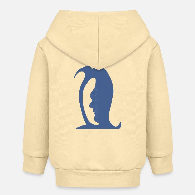 Ein Pinguin oder ein Gesicht in dieser lustigen optischen Täuschung - Baby Organic Kapuzenjacke Baby Connector von Stanley/Stella - Creme