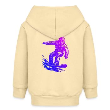 Iconisches Snowboard Motiv - Baby Organic Kapuzenjacke Baby Connector von Stanley/Stella - Creme - Hinten