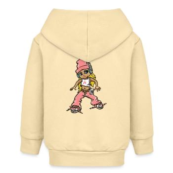 Hip hop girl in pink - Baby Organic Zip-up Hoodie by Stanley/Stella - cream - Back