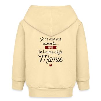 Je t'aime déjà mamie - Veste à capuche bébé bio Stanley/Stella - crème - Dos