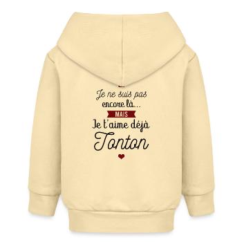 Je t'aime déjà tonton - Veste à capuche bébé bio Stanley/Stella - crème - Dos