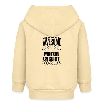 Motorradfahrer - Baby Organic Kapuzenjacke Baby Connector von Stanley/Stella - Creme - Hinten