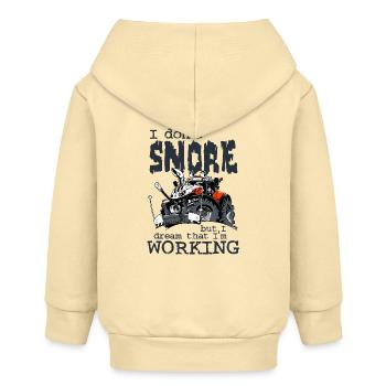 1477_I_dont_Snore-TRACTOR - Baby Organic Zip-up Hoodie by Stanley/Stella - cream - Back