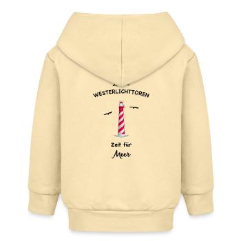 Zeeland, Leuchtturm Westerlichttoren Niederlande - Baby Organic Kapuzenjacke Baby Connector von Stanley/Stella - Creme - Hinten