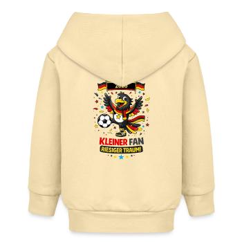 Kleiner Deutschland Fan – Adler Fußball 2026 - Baby Organic Kapuzenjacke Baby Connector von Stanley/Stella - Creme - Hinten