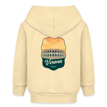 Verona Roman Arena Vintage Reiseabzeichen - Baby Organic Kapuzenjacke Baby Connector von Stanley/Stella - Creme - Hinten