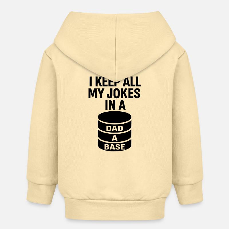 Dad-A-Base - Conception de blagues de papa pour les papas nerds - Veste à capuche bébé bio Stanley/Stella - crème