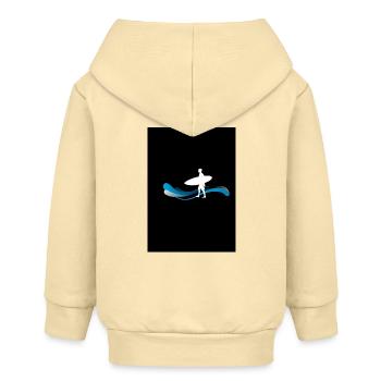 Silhouette de surfeur sur les vagues - Veste à capuche bébé bio Stanley/Stella - crème - Dos