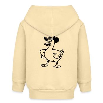 Lustige wütende Gans mit Cowboyhut - Baby Organic Kapuzenjacke Baby Connector von Stanley/Stella - Creme - Hinten