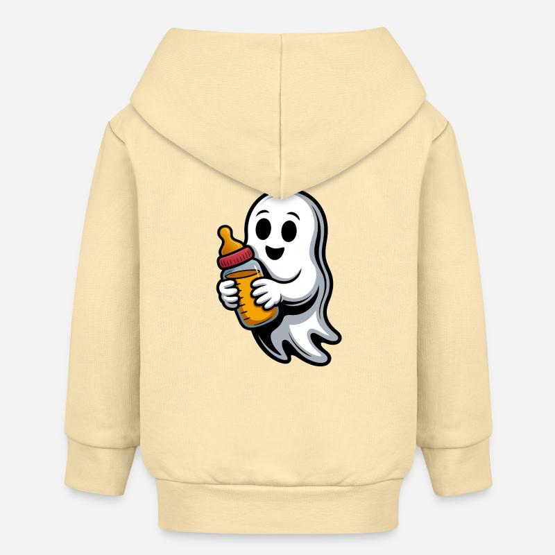 Fantôme câlin avec biberon - Veste à capuche bébé bio Stanley/Stella - crème