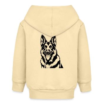 Schaeferhund_schwarz - Baby Organic Kapuzenjacke Baby Connector von Stanley/Stella - Creme - Hinten