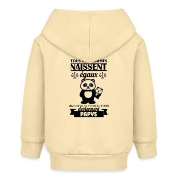 Alle Menschen sind gleich geboren, Opa, Opa, Opa, Opa, Opa - Baby Organic Kapuzenjacke Baby Connector von Stanley/Stella - Creme - Hinten