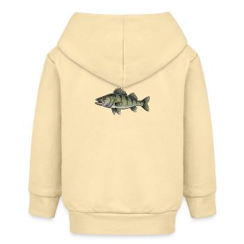Zander Raubfisch Angeln - Baby Organic Kapuzenjacke Baby Connector von Stanley/Stella - Creme - Hinten