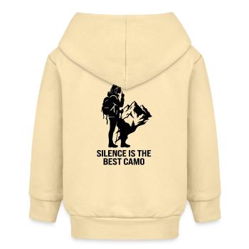Schweigen ist der beste Tarnbergwanderer - Baby Organic Kapuzenjacke Baby Connector von Stanley/Stella - Creme - Hinten