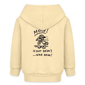 Moin Möwe War Deins Lustiger Spruch  - Baby Organic Kapuzenjacke Baby Connector von Stanley/Stella - Creme - Hinten