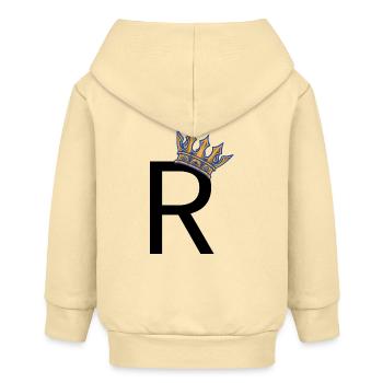R mit Krone – Royal Typo Design - Baby Organic Kapuzenjacke Baby Connector von Stanley/Stella - Creme - Hinten