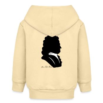 Johann Sebastian Bach Schattenriss + Unterschrift - Baby Organic Kapuzenjacke Baby Connector von Stanley/Stella - Creme - Hinten