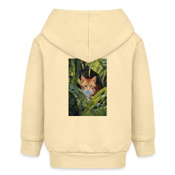 Cute ginger cat illustration - Baby Organic Zip-up Hoodie by Stanley/Stella - cream - Back