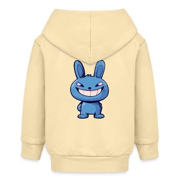 Evil Blue Bunny – Gruselige süße Cartoon Tierkunst - Baby Organic Kapuzenjacke Baby Connector von Stanley/Stella - Creme - Hinten