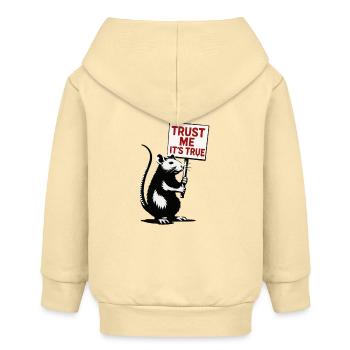 Rat with Shield Trust Me It's True - Baby Organic Zip-up Hoodie by Stanley/Stella - cream - Back