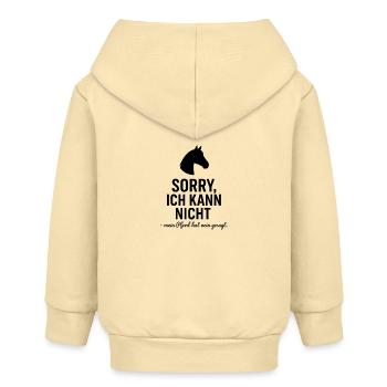 horses saying - Baby Organic Zip-up Hoodie by Stanley/Stella - cream - Back