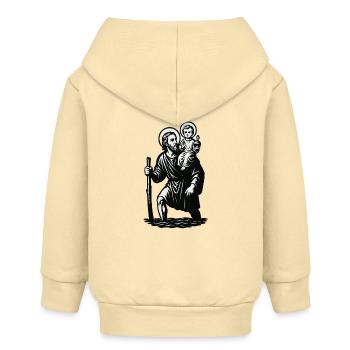 St Joseph mit Jesuskind | Christophorus - Baby Organic Kapuzenjacke Baby Connector von Stanley/Stella - Creme - Hinten