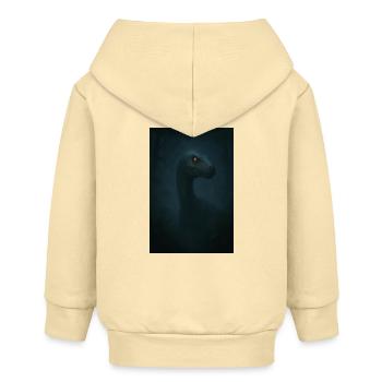 Dino in cloud forest with glowing eye - Baby Organic Zip-up Hoodie by Stanley/Stella - cream - Back