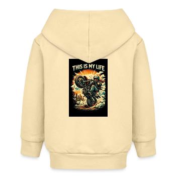 Motorrad im Einsatz - Baby Organic Kapuzenjacke Baby Connector von Stanley/Stella - Creme - Hinten