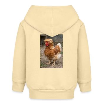 Poulet aux cheveux rétro - Veste à capuche bébé bio Stanley/Stella - crème - Dos