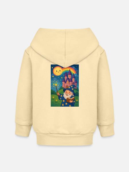 Arcane Sorcerer and Starry Castle - Baby Organic Zip-up Hoodie by Stanley/Stella - cream
