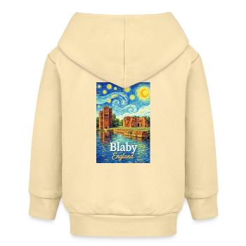 Blaby England Ruinen im Sternenwirbel - Baby Organic Kapuzenjacke Baby Connector von Stanley/Stella - Creme - Hinten