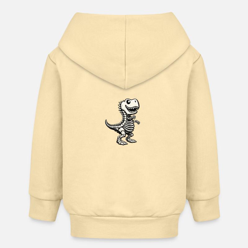 Squelette mignon de T-Rex - Veste à capuche bébé bio Stanley/Stella - crème