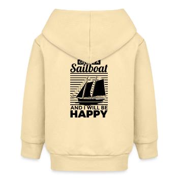 Gib mir ein Segelboot ich werd glücklich - Baby Organic Kapuzenjacke Baby Connector von Stanley/Stella - Creme - Hinten