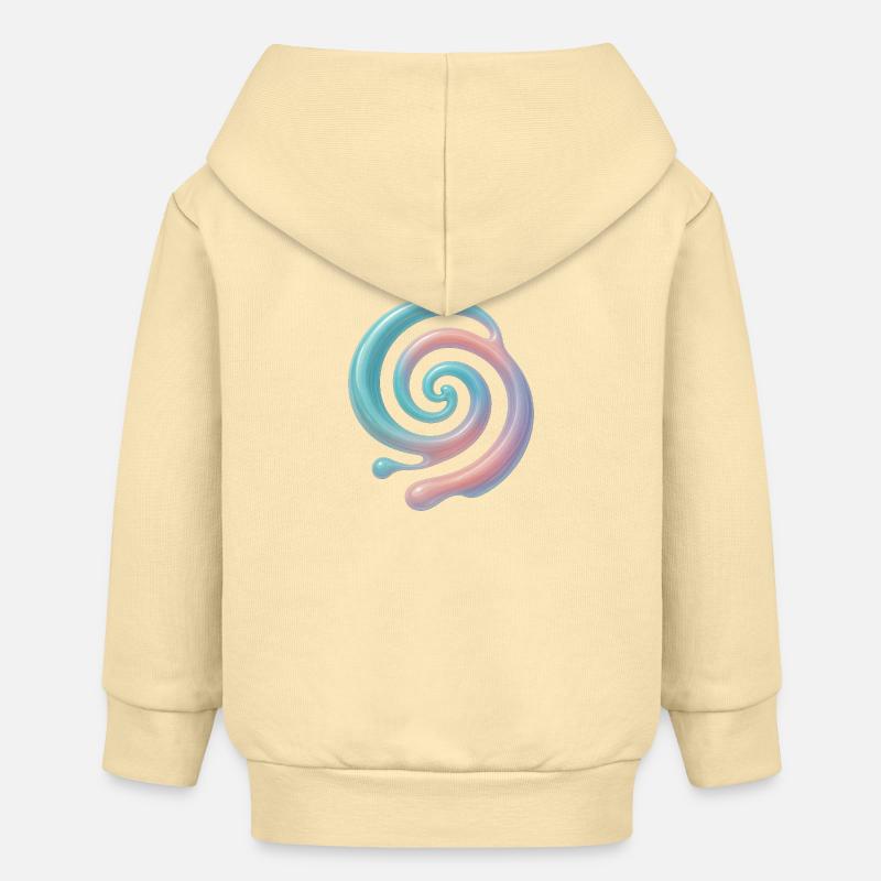 Spirale 3D Pastel - Veste à capuche bébé bio Stanley/Stella - crème