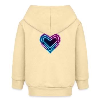 Futuristisches Neon-Herz | Cyber Heart Love Design - Baby Organic Kapuzenjacke Baby Connector von Stanley/Stella - Creme - Hinten
