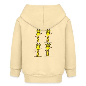 Cute giraffe with heart accents - Baby Organic Zip-up Hoodie by Stanley/Stella - cream - Back