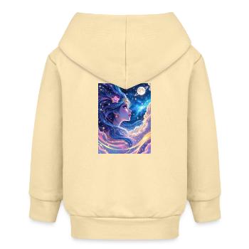 Fille dans la galaxie - Veste à capuche bébé bio Stanley/Stella - crème - Dos