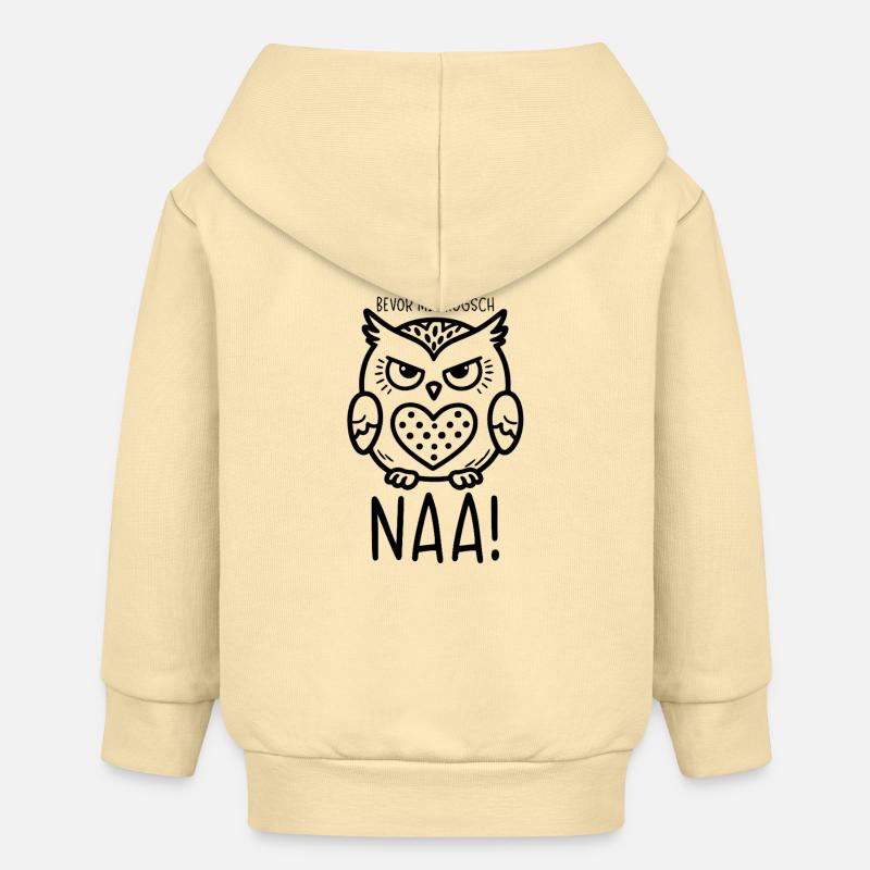 OWL - Avant mi frogsch - NAA ! - Veste à capuche bébé bio Stanley/Stella - crème