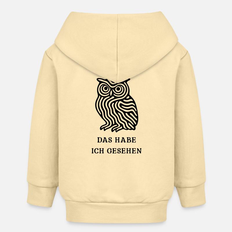 Hibou « J’ai vu ça » – Mystical Design - Veste à capuche bébé bio Stanley/Stella - crème