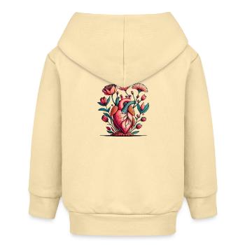 Blumenherz Anatomie Burst - Baby Organic Kapuzenjacke Baby Connector von Stanley/Stella - Creme - Hinten