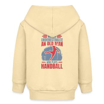 Handball Großvater - Baby Organic Kapuzenjacke Baby Connector von Stanley/Stella - Creme - Hinten