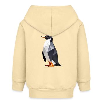 Polygon-Pinguin: Geometrische Eleganz - Baby Organic Kapuzenjacke Baby Connector von Stanley/Stella - Creme - Hinten