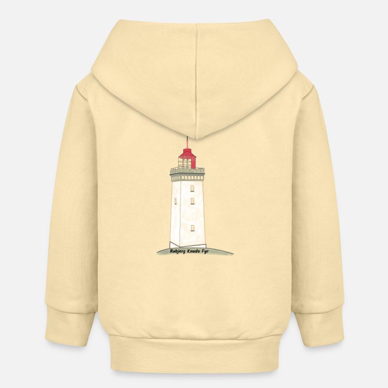 Dessin de Rubjerg Knude - Veste à capuche bébé bio Stanley/Stella - crème