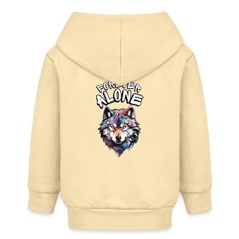 Un portrait de loup coloré avec un message - Veste à capuche bébé bio Stanley/Stella - crème - Dos