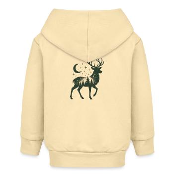 Sternenwald Hirsch Silhouette - Baby Organic Kapuzenjacke Baby Connector von Stanley/Stella - Creme - Hinten