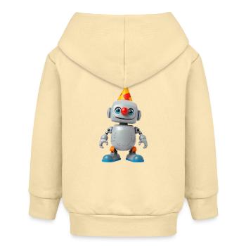 Kleiner Roboter mit Partyhut - Baby Organic Kapuzenjacke Baby Connector von Stanley/Stella - Creme - Hinten